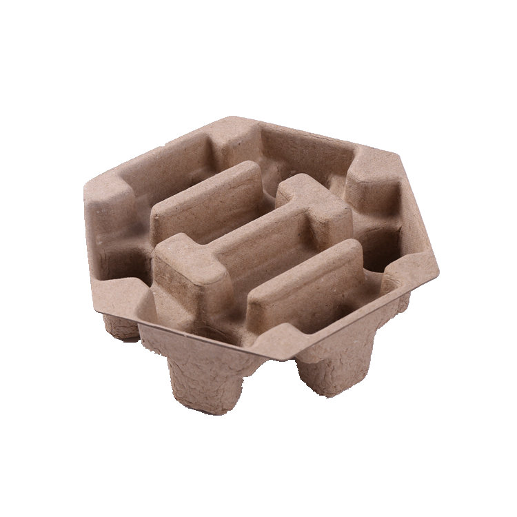 Dry Press Molded Recycled Corrugated Paper Pulp Packaging Tray