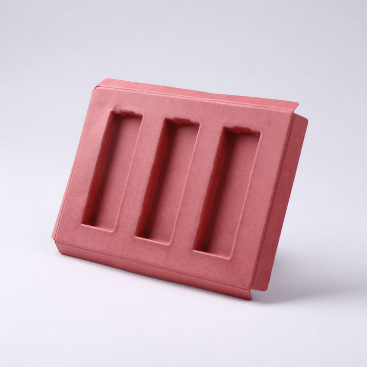 Cosmetics Red pulp tray eco-friendly degradable pulp tray