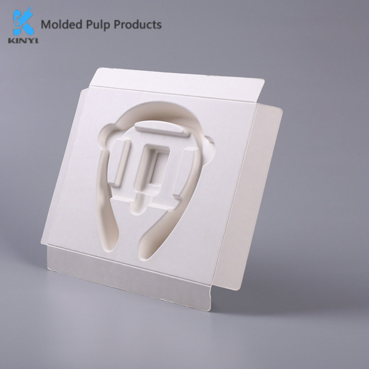 Non-plastic Biodegradable Sugarcane Pulp Packaging Tray for Headphone