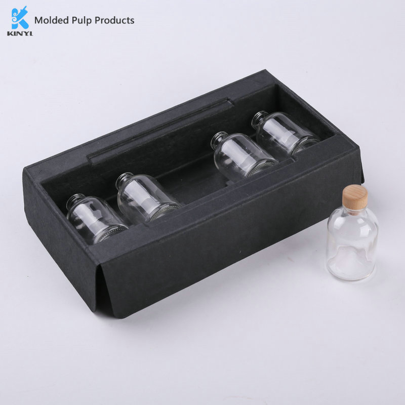 Black Molded Pulp Inserts for Bottles